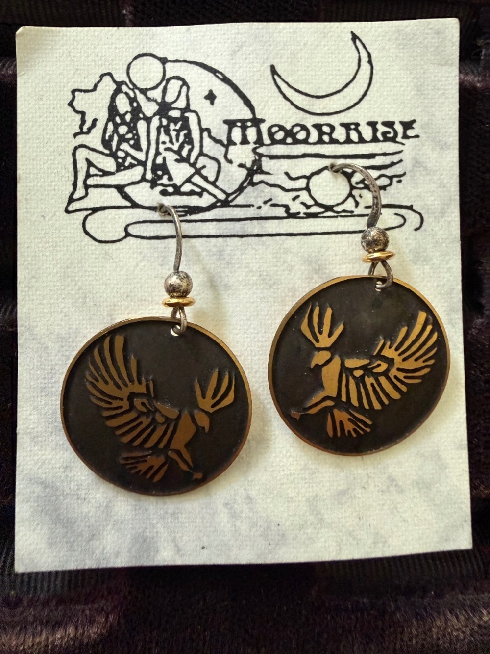 NEW ETCHED DESIGN PIERCED EARRINGS. SILVER/ 14GF WIRES. FROM WASHINGTON STATE